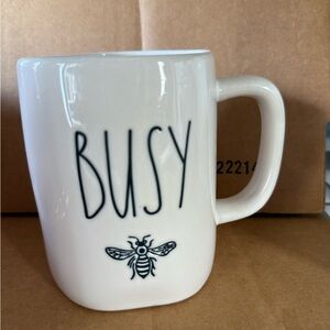 Rae Dunn White 'Busy' Mug with Bee Design